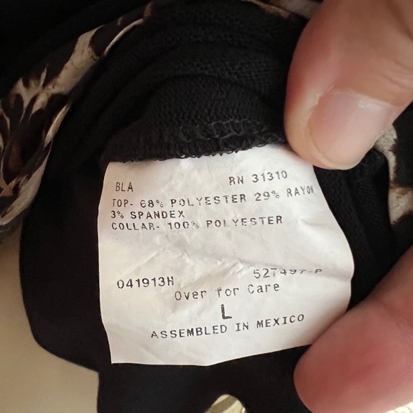 AGB Cheetah Print Layered Look Sweater Black Size Large - Picture 11 of 12